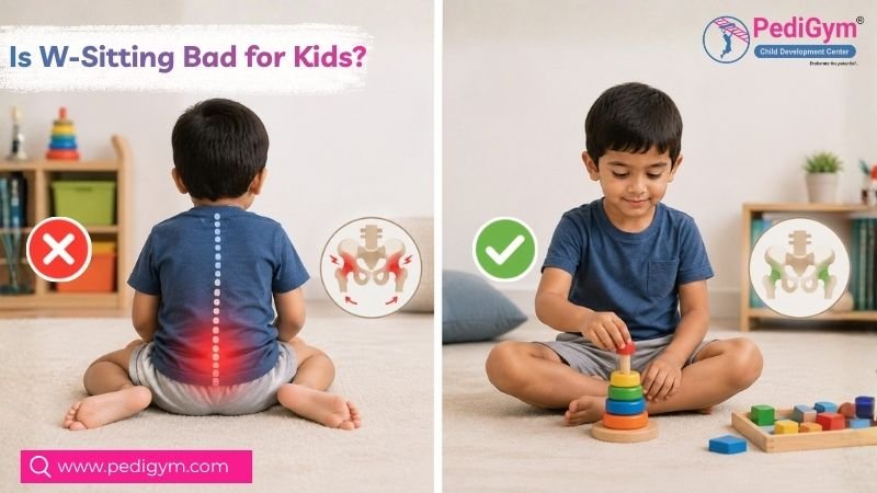 W-sitting in children compared with a more appropriate sitting position