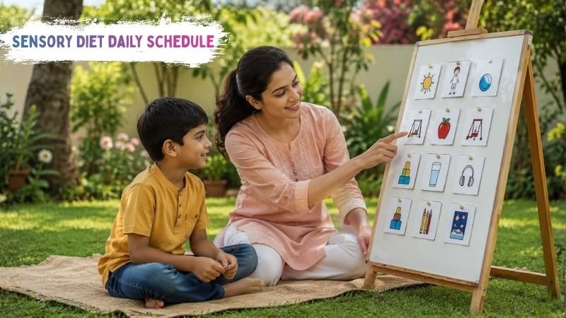 Sensory diet daily schedule with activities for children