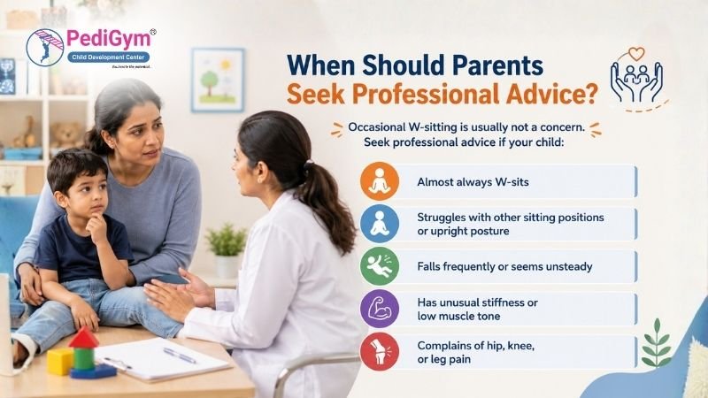 Signs that a child may need professional advice for frequent W-sitting